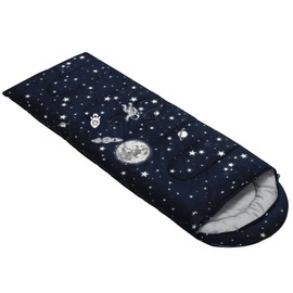 Datura home Kids Sleeping Bag for Boys Girls,Rocket Astronaut Moon Print-Lightweight Warm Portable Outdoor Indoor-Waterproof Cold Weather Resistant Sleeping Bag for Camping Hiking(Rocket)