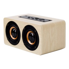 Digiquest - Woody Wireless Speaker - with Live Voice, Natural Wood