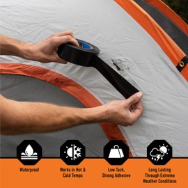 Gorilla All Weather Duct Tape, Black, 1.88" x 25 yd (Pack of 6) - UV and Temperature Resistant Waterproof Tape for Outdoor Repairs