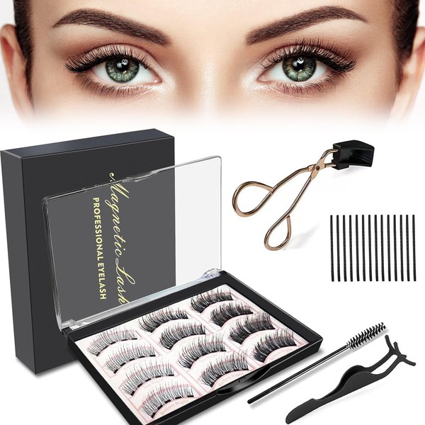 Magnetische Wimpern, Magnet Wimpern ohne Eyeliner, 3D Wimpern Magnetisch Natürlicher