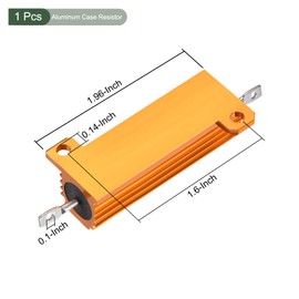 YOKIVE Aluminium Case Resistor Office LED Converter Replacement Wirewound Resistor Perfect for Daily Use (Gold 50 W 16 Ohm)