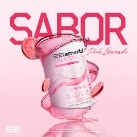 Elemental Creatina Monohidratada Plus Para Mujer Sabor Pink Lemonade 500g Limonada Rosa