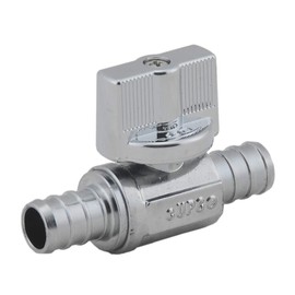 1/4 Turn Angle Stop Valve,1/2-in Pex X 1/2-in Pex Straight Lead Free Brass Chrome Plated Shut Off Valve for Faucet Toilet Installation-LD Valve (Pack-4)