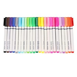 24 Piezas Marcadores de Tela, Bolígrafos de Pintura Textil, Marcadores de Acuarela Acuarelables para Dibujar, Bolsos de Lona de Diseño