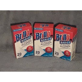 Brillo Basics Pre-Moistened Alcohol Cleaning Wipes Lot Of 3 Boxes 60 Wipes