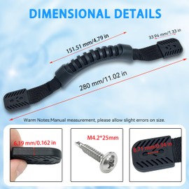Yluvaok Kayak Pad Eye & Kayak Handle, 10Pcs Nylon Bungee Deck Loops with 20 Screws & Replacement Handles for Multi-Brand Boats, Canoes Accessories,Luggage (Pad Eyes & Kayak Handles, 2)