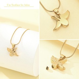 zeqingjw Wing Guitar Cremation Jewelry Urn Necklace Memorial Necklaces Ash Holder for Human Pets Keepsake Jewelry for Loved Ones