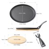 HAWOK Cast Iron Fajita Skillet Japanese Steak Plate with Handle