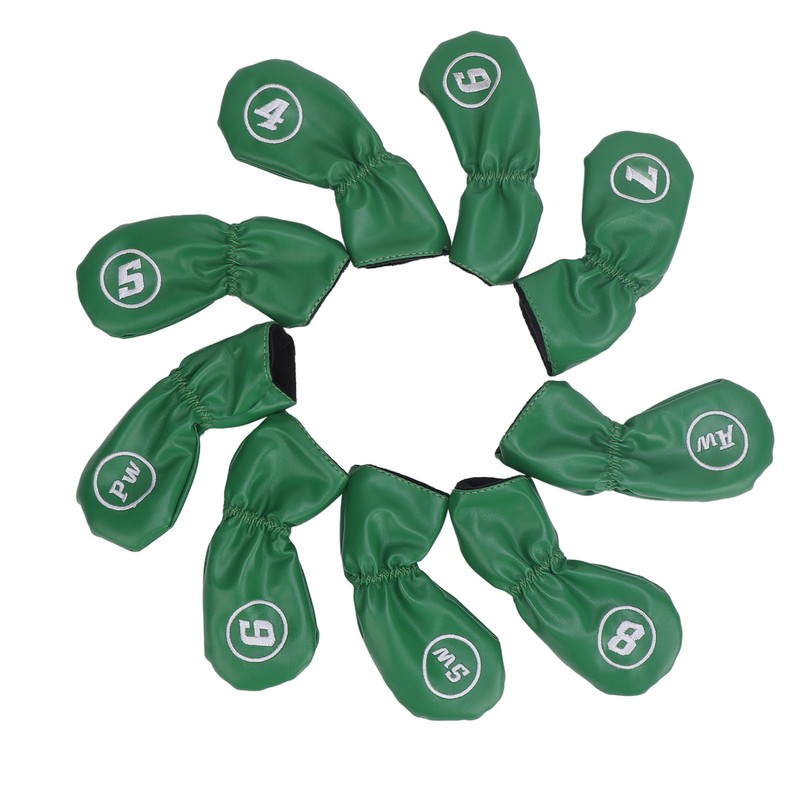 9pcs Golf Club Cover PU Leather Stylish Portable Golf Head