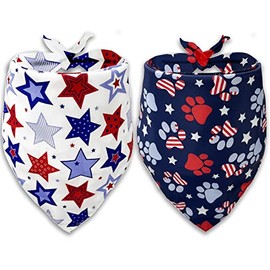 4th of July Dog Bandana, American Patriotic Cat Bandana for Large Medium Small Pets Puppies (Large)