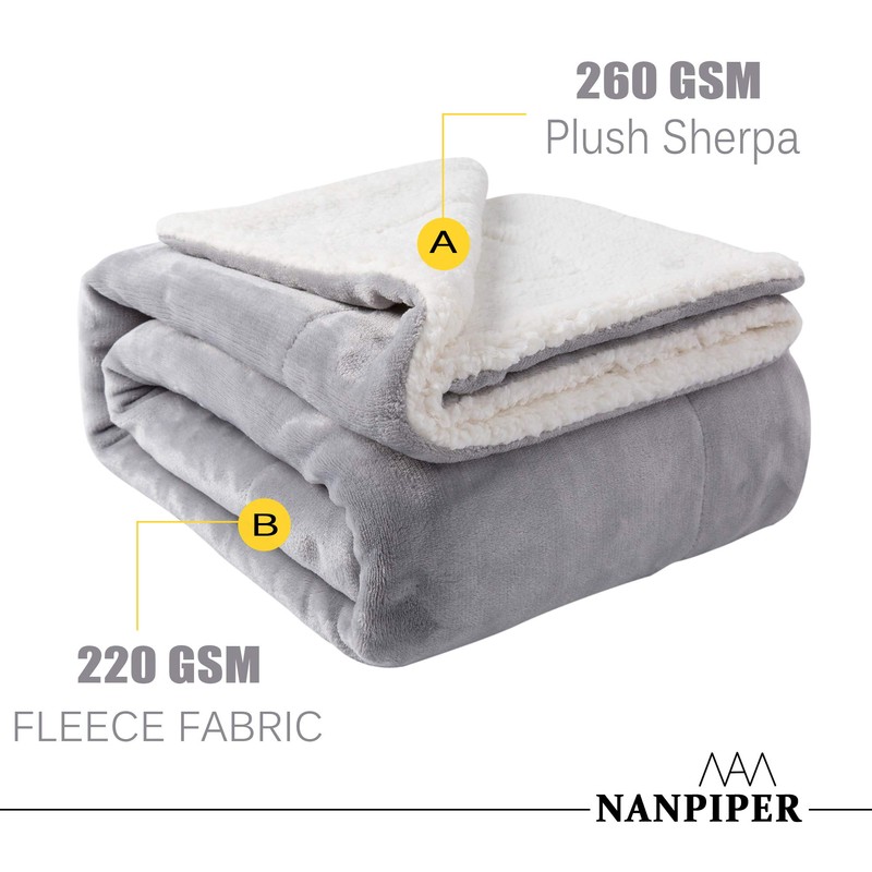 NANPIPER Sherpa Blanket Twin Thick Warm Blankets for Winter Bed