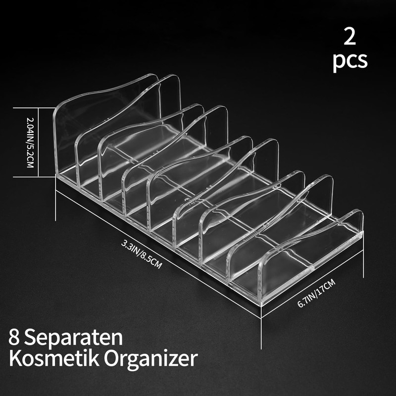 Cosmetic Organiser, Make-Up Pallet Holder, Storage Box with 8 Slots