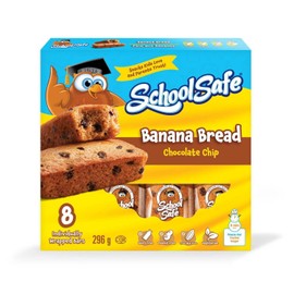 School Safe Chocolate Chip Banana Bread Bars, 8ct., 296g/10.4 oz., Box