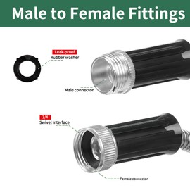 FrutPunch Garden Hose 25 FT, Non-Expanding,10 Functional Nozzles, Garden Hose Anti-Kink, Heavy Duty Flexible Water Hose 25 FT, Suitable for Outdoor,Yard, Car Washing and Other Scenes. (25ft, Foot, 25)