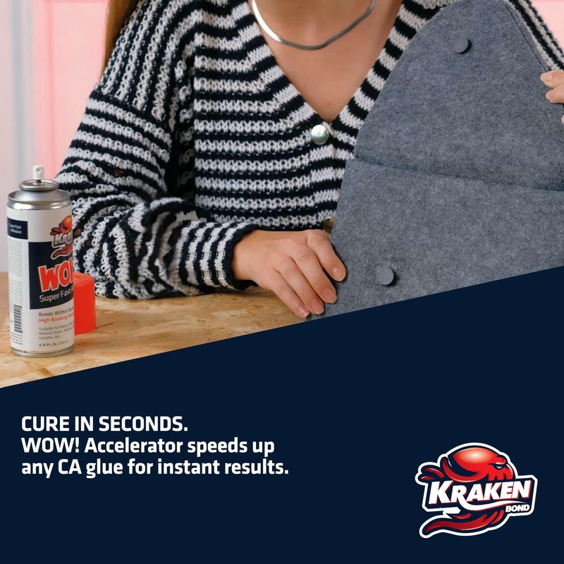 KRAKEN BOND Wow! Spray Adhesive Activator(3X16.9 Oz.) - Cyanoacrylate Super