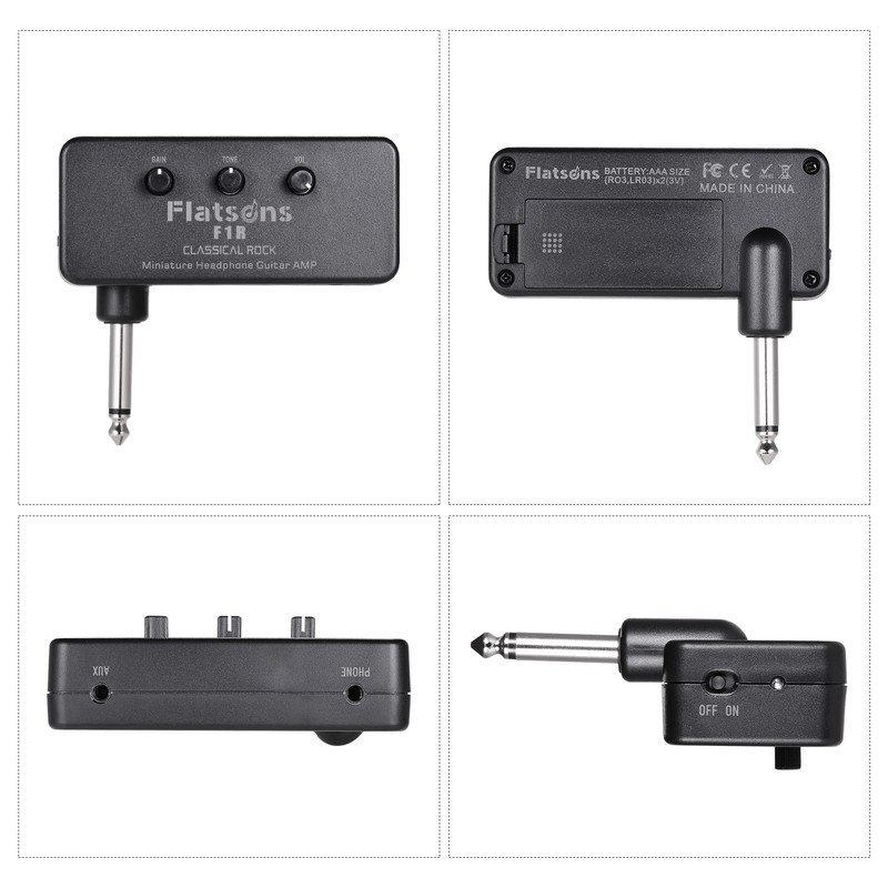 Flatsons F1R Mini Headphone Guitar Amp Amplifier with 3.5mm Headphone