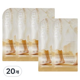 Mediheal Derma Layer Foot Mask, 20 sachets, 18ml, 1 pack / 메디힐 더마 레이어 풋 마스크, 20개, 18ml, 1개입