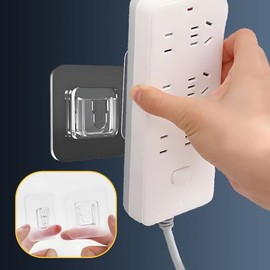 Koja - 5 pares de ganchos adhesivos con hebilla a presión para tiras de energía, controles remotos, fotos enmarcadas y arte de pared para baño, ducha, exterior, cocina, mejoras para el hogar, sala de