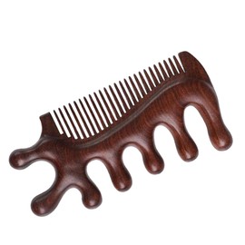 FRCOLOR Sandalwood Massage Comb Portable Wide Tooth Hair Comb for Comfortable Scalp for Head Neck Back Durable and Non Damaging for All Hair Types