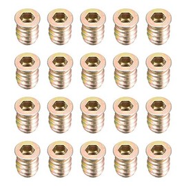 uxcell Wood Furniture M6x15mm Threaded Insert Nuts Interface Hex Socket Drive 20pcs