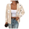SHENHE Women's Floral Print Button Down Cardigan V Neck Drop