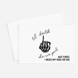 Til death bridesmaid proposal cards til death do us part maid of honor card best woman card skeleton A1 size