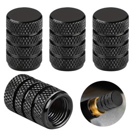 4Pcs Aluminum Tire Valve Stem Caps - Universal Metal Dust Caps with Gasket for Cars, Motorbikes, Trucks, Bikes, Electric Scooters, SUVs, and Baby Buggies(COLOR:black)