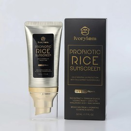 ivoryloom SPF 50 PA++++ Mineral Sunscreen | Fast Absorbing Hydration with Rice Ferment, Niacinamide, Hyaluronic Acid, Titanium Dioxide | Broad Spectrum | No White Cast | Reef Safe | 1.7 OZ