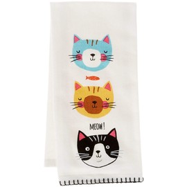 Kay Dee Designs Crazy Cat Meow Flour Sack Kitchen Towel, 18" x 26", Various