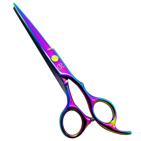 JAVENPROLIU Professional Hair Cutting Shears,6 Inch Barber Hair Cutting Scissors Sharp Blades Hairdresser Haircut for Women/Men/Kids 420c Stainless Steel Rainbow Color (A) (B) (a) (Color A) (A) (A)