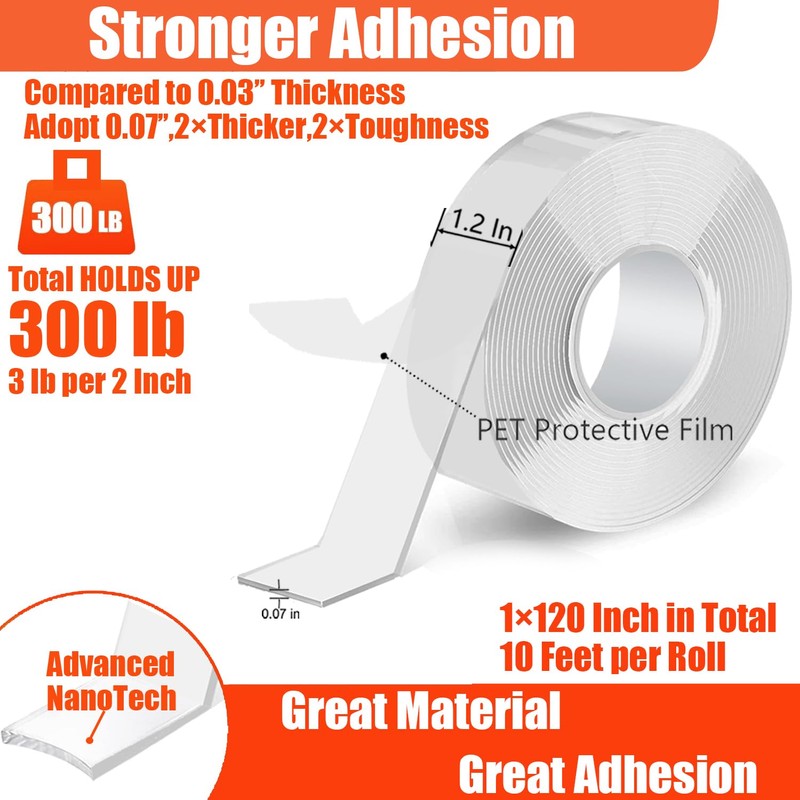 Mineweii Double Sided Nano Tape Heavy Duty - 1.2" ×