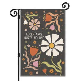 JMYROG Acceptance Hurts No One Retro Garden Flag, Double Sided Yard Outdoor Farmhouse Lawn Porch Decor Flag, Human Rights Decor, Women's Rights Flag, Social Justice Yard Gifts for Family Friend