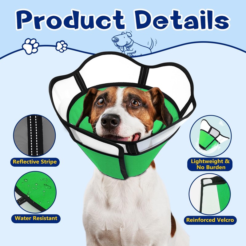Super Dog Adjustable Pet Recovery Collar, Large/Small Surgery Protector