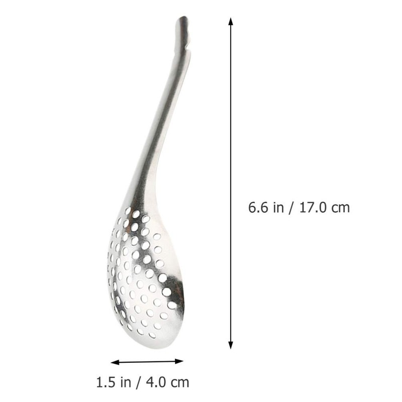 jojofuny 2Pcs Small Slotted Spoons Spherification Spoon Durable Stainless Steel