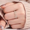 Wuziwen Twisted Infinity Yellow Gold Ring for Women Eternity Rings