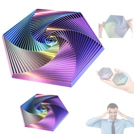 2Pcs Fractal Fidget Hexagon, Fidget Toys Adults, 3D Printing Hexagon Fidget Toy, Fidget Toy for Adults, Fidget Toys for Kids, Sensory Toys for Anti-Anxieties and Stress Relief (Size:L & S)