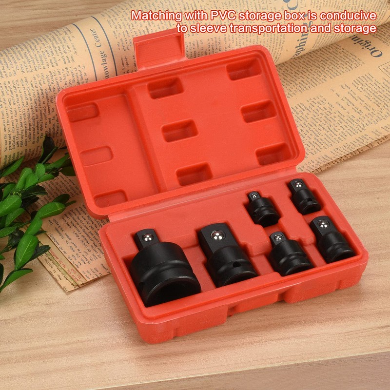Impact Socket Adaptor Set, Socket Wrench Adapters, 6 Pcs Reducer