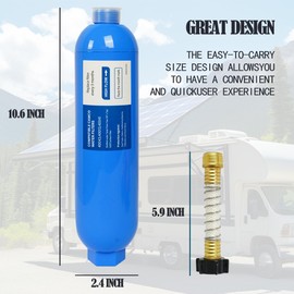 Wely Pivotalone 2 Pack RV Inline Water Filter with 2 Flexible Hose Protector, Reduce Bad Taste, Odors, Rust, Chlorine, Fluoride and Sediment in Drinking Water, Dedicated for RVs Campers Marines