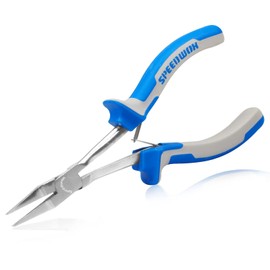 SPEEDWOX Long Reach, Flat Pincers, Fine Point, Flat Pliers, Mini, Precision Work, Perfect for Narrow Places of Reach, Long Size, No Grooves, Long, Small, Lightweight, Spring Included, Car Repair,