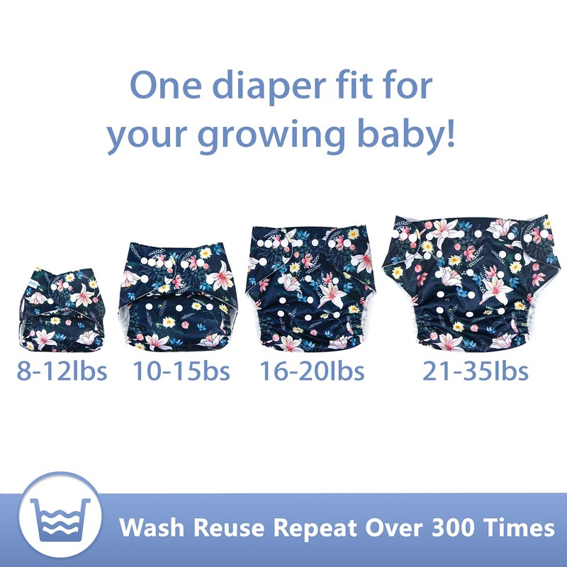 Leekalos Cloth Diapers Reusable for Boys and Girls, Baby Diaper