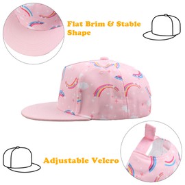 Pesaat Summer Baby Baseball Caps Toddler Sun Hat for Boys Girls Adjustable Kids Trucker Hats (Pink Rainbow, 2-4 Years)