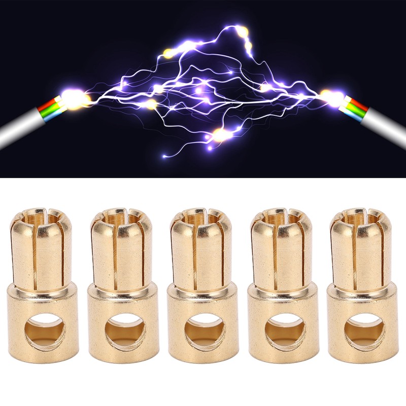 10 Pcs 6mm Banana Plug Gold Plated Male Connector Adapter