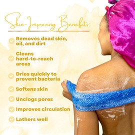 Luxxy® | 3 Pack Set 2 Soft African Exfoliating Nets & 1 Rough African Net Sponge with Handles For The Back, Neck or Feet, Black Women Owned, Achieve Smooth Soft Silky Skin, For Daily Use & Great Gifts