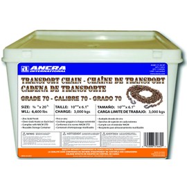 Ancra 45881-11-20 Transport Chain with Grab Hooks, Grade 70, 3/8-Inch by 20-Feet, Bulk
