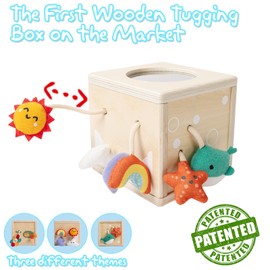 ​Twefex Pull String Activity Toy, Montessori Toys for Babies 6-12 Months, Wooden Activity Cube Baby Sensory Toys for 1 Year Old Boy Girl, Early Learning Baby Infant Toys 6 to 12 Months