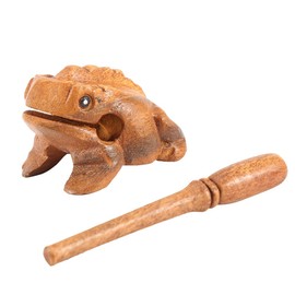 Msiud Wooden Croaking Frog Instrument, Musical Instruments Africa Percussion Block Noise Maker Music Instrumen Home Decor Good Luck Animal Shaped Figurine Handcraft Thailand Office Decoration