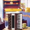 Mini Accordion Model,6cm 2.36in Miniature Accordion Model,Desktop Decoration,Wooden Red Accordion
