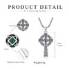 YueYuan Celtic Cross Necklace for Men 925 Sterling Silver Irish