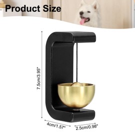 PATIKIL Magnetic Shopkeepers Bell for Door Opening, Woodybeing Door Chime for Business Office Ornaments Hanging Decoration Entrance Fridge Sticker Black (C-Shape)