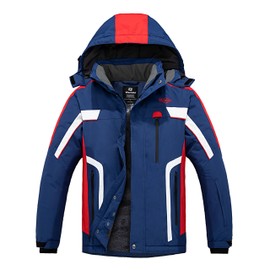 wantdo Men's Waterproof Ski Jacket Insulated Snowboard Jacket Warm Winter Coats Blue L